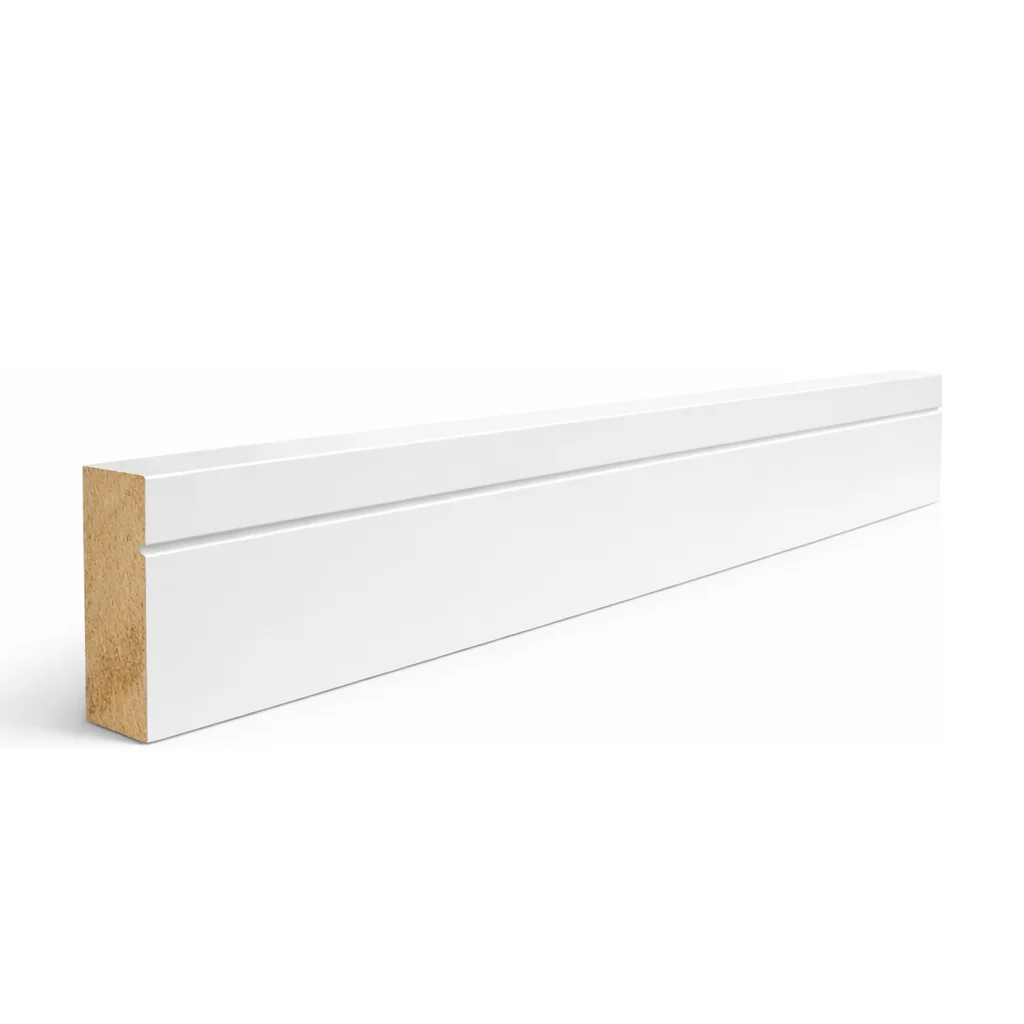 AGT White Grooved Pre-Finished 69mm MDF Architrave – Pack of 5