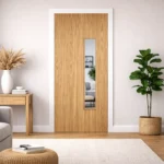 LPD-Oak-Flush-18G-Textured-2-Light-Clear-Glass-Internal-FD30-Fire-Door-Lifestyle-Image