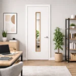 PREMDOR-Mid-Glass-Oak-Trim-Smooth-White-Primed-FD30-Internal-Office-Door-Lifestyle-Image
