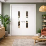 PREMDOR-Side-Clear-Glazed-FD30-Double-Internal-Door-Lifestyle-Image