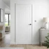 LPD Smooth Cottage White Vertical Grooved Moulded Primed Solid Core FD30 Internal Fire Door lifestyle