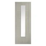 LPD Laminate Ladder Glazed Light Grey Ladder Pre-Finished Laminate Semi Solid Core Internal Door