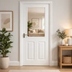 Wickes-White-Primed-4-Panel-1L-Half-Clear-Toughened-Glass-Solid-Core-Internal-Door-Lifestyle-Image