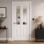 LPD White Primed Textured Regency 2L Clear Glass Internal Hollow Core Door lifestyle