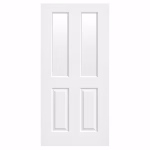 LPD White Primed Textured Regency 2L Clear Glass Internal Hollow Core Door1