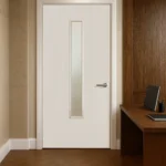 PREMDOR Primed White Mid Glass Unfinished Solid Fire Internal FD30 Fire Door