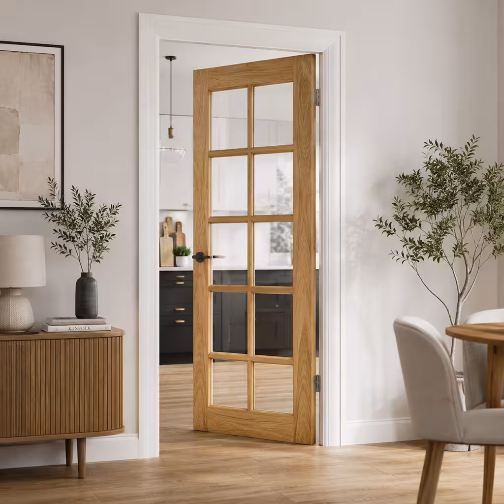 Deanta Bristol Unfinished Oak Bevelled Glaze Internal Door lifestyleDeanta Bristol Unfinished Oak Bevelled Glaze Internal Door lifestyle