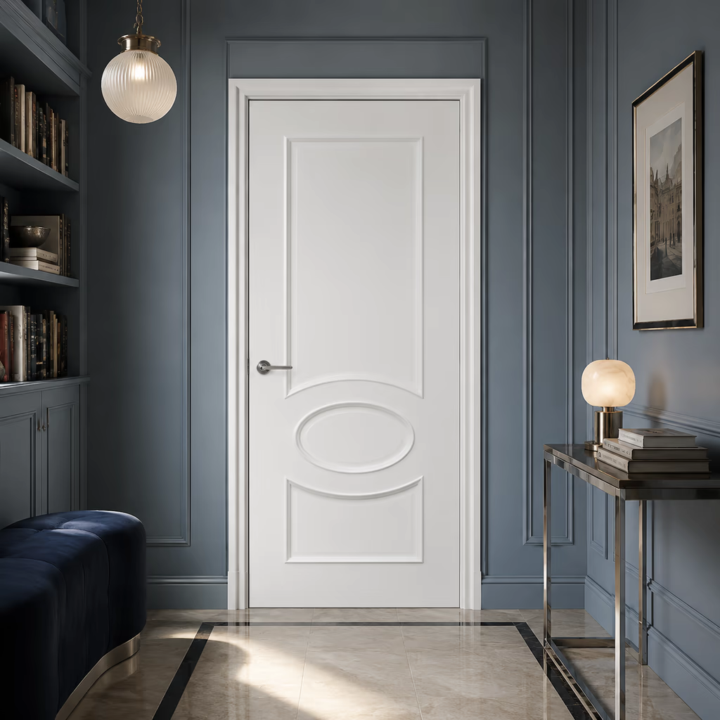 Deanta Clarendon White Primed 3 Panel FD30 Internal Fire Door lifestyle