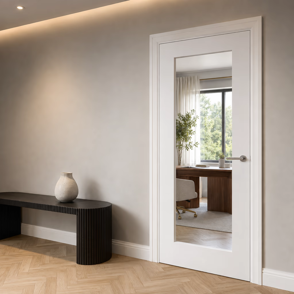 Deanta Denver White Primed 1 Lite Clear Glazed Internal Door lifestyle