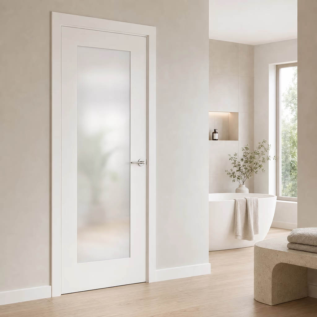 Deanta Denver White Primed 1 Lite Obscure Glazed Internal Door lifestyle