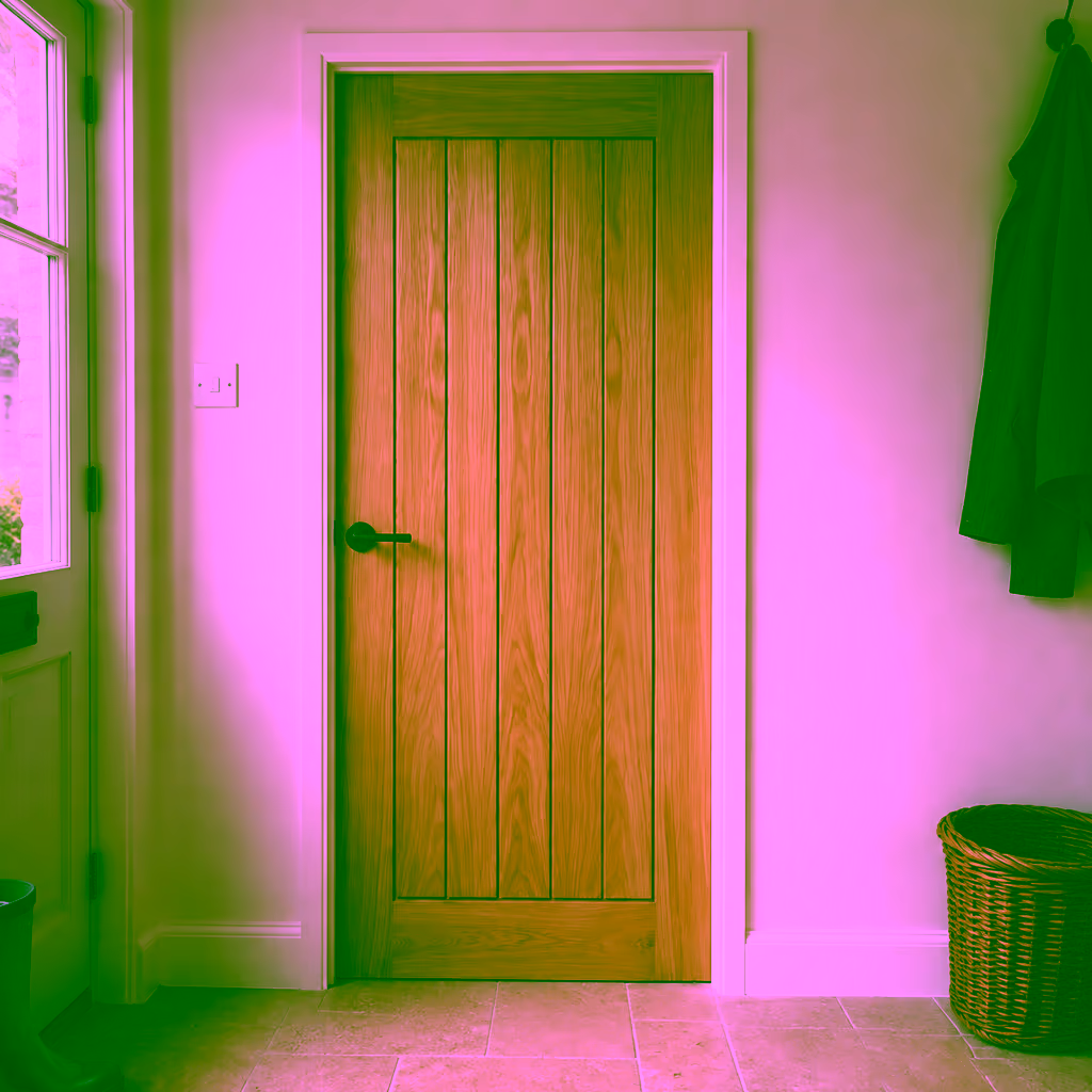 Deanta Ely Oak Vertical Grooved Prefinished FD60 Internal Fire Door lifestyle