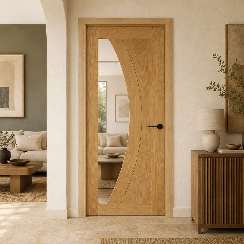 Deanta Ravello Oak 1 Lite Clear Glazed Prefinished Internal Door