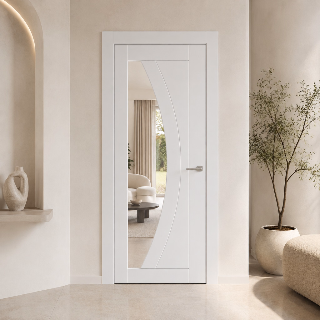 Deanta Ravello White Primed 1 Lite Clear Glazed Internal Door lifestyle
