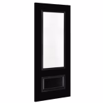 Deanta Sandringham Black Prefinished Clear Bevelled Glazed Internal Door 2