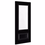 Deanta Sandringham Black Prefinished Clear Glazed FD30 Internal Fire Door