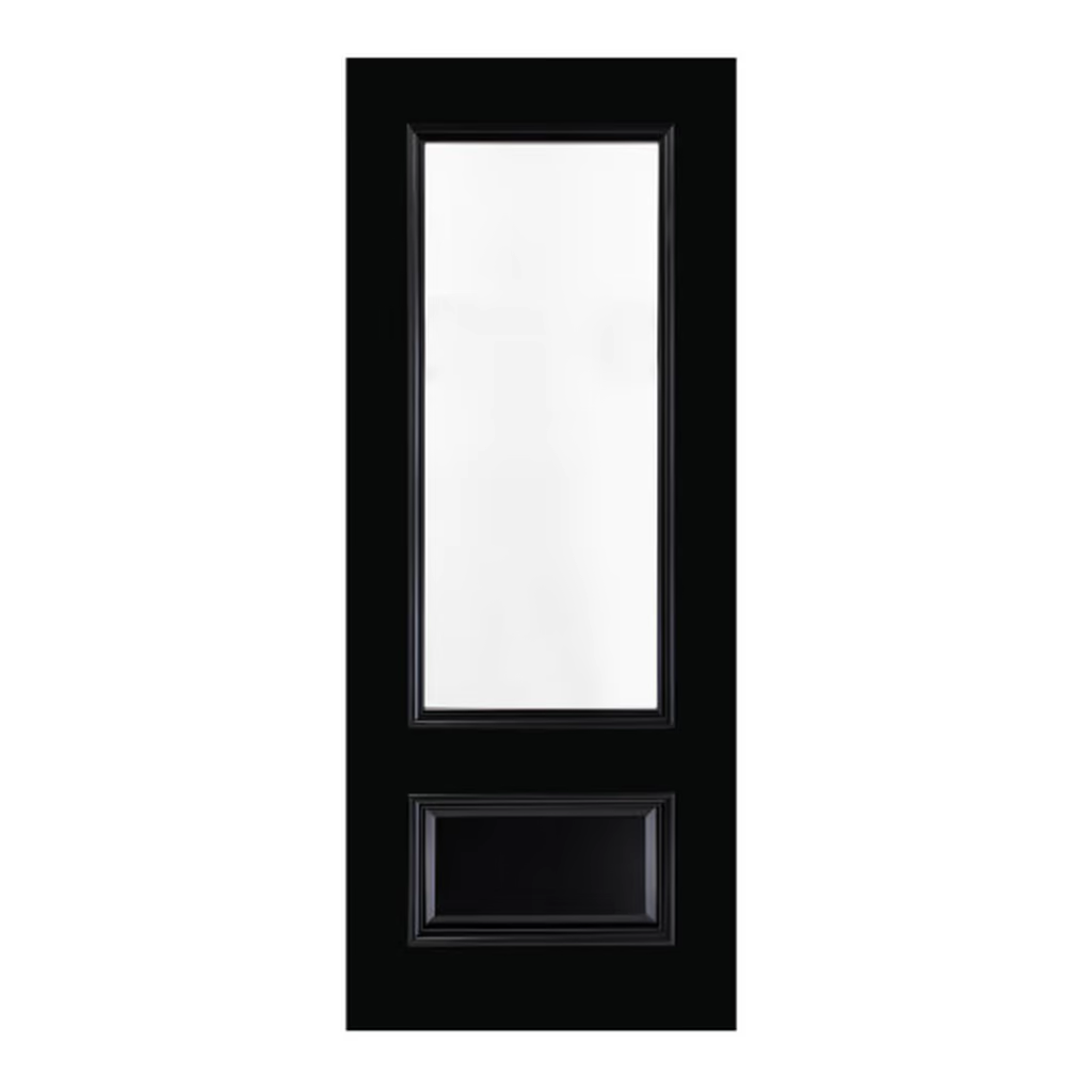 Deanta Sandringham Black Prefinished Clear Glazed FD30 Internal Fire Door