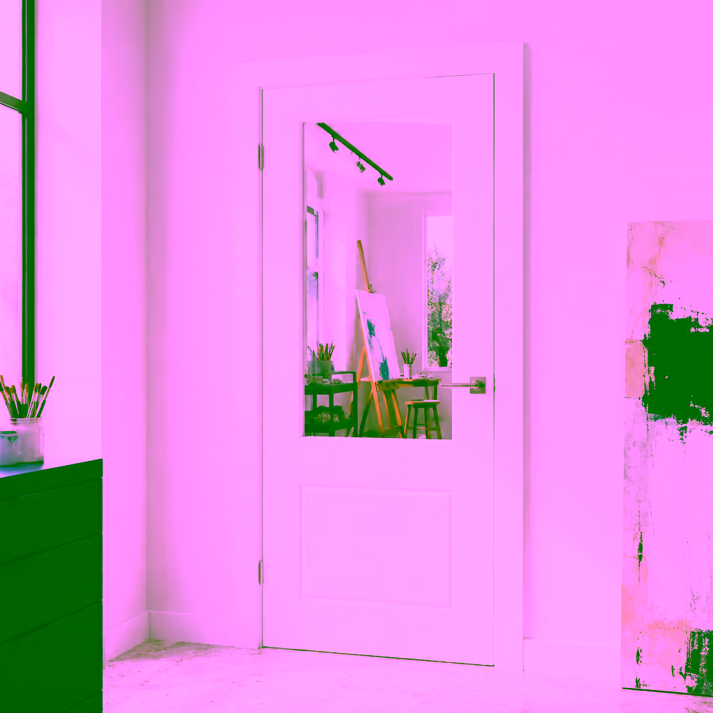 Deanta Sandringham White Primed Clear Glazed FD30 Internal Fire Door lifestyle