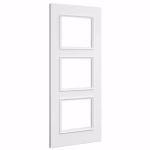 Deanta Trinity White Primed 3 Lite Clear Bevelled Glazed Internal Door 1