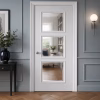 Deanta Trinity White Primed 3 Lite Clear Bevelled Glazed Internal Door lifestyle