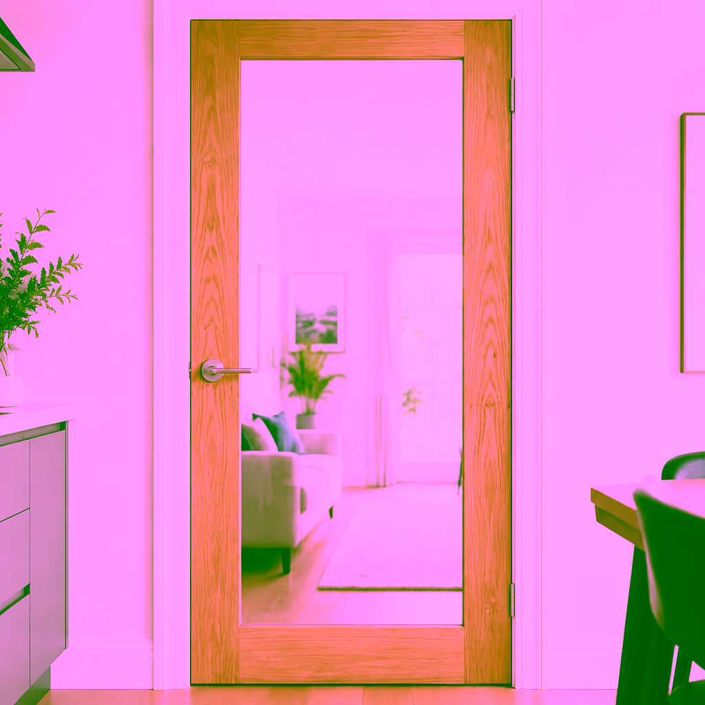 Deanta Walden Oak 1 Lite Clear Glazed Unfinished Internal Door lifestyle