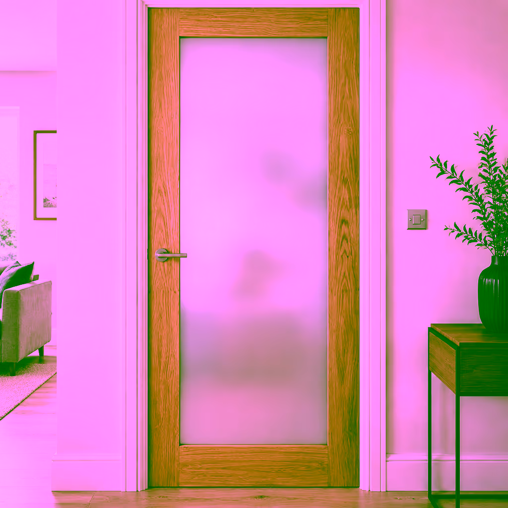 Deanta Walden Oak 1 Lite Obscure Glazed Unfinished Internal Door lifestyle