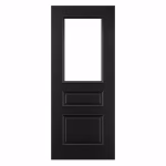Deanta Windsor Black 3 Panel Clear Glazed Prefinished FD30 Internal Fire Door