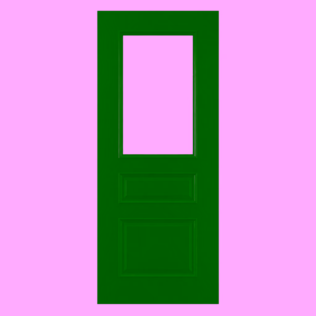 Deanta Windsor Black 3 Panel Clear Glazed Prefinished FD30 Internal Fire Door