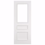 Deanta Windsor White Primed 3 Panel Clear Bevelled Glazed Internal Door