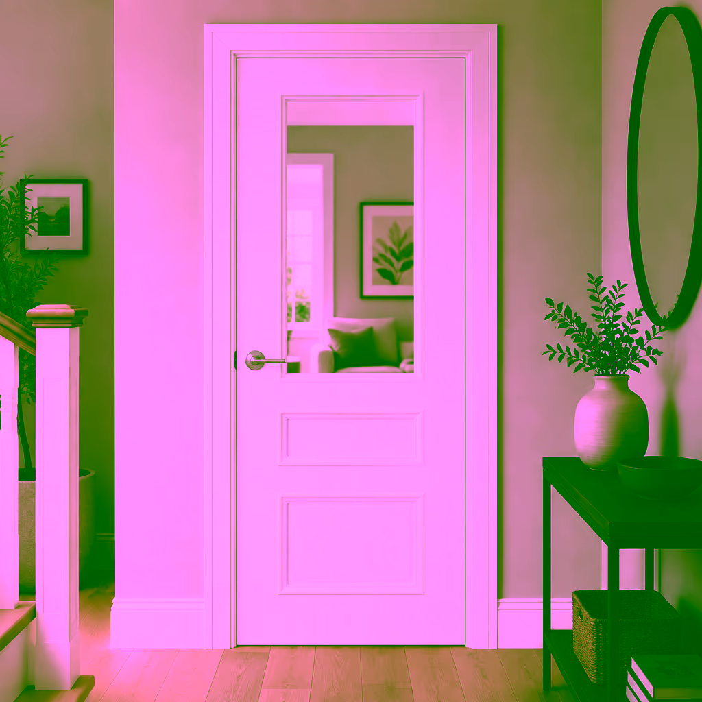Deanta Windsor White Primed 3 Panel Clear Bevelled Glazed Internal Door lifestyle