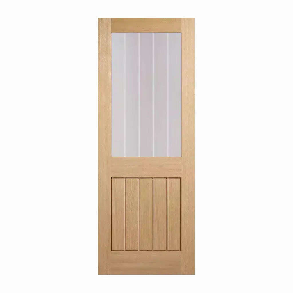 LPD Mexicano Oak Half Light Clear Glazed Pre-Finished FD30 Internal Fire Door