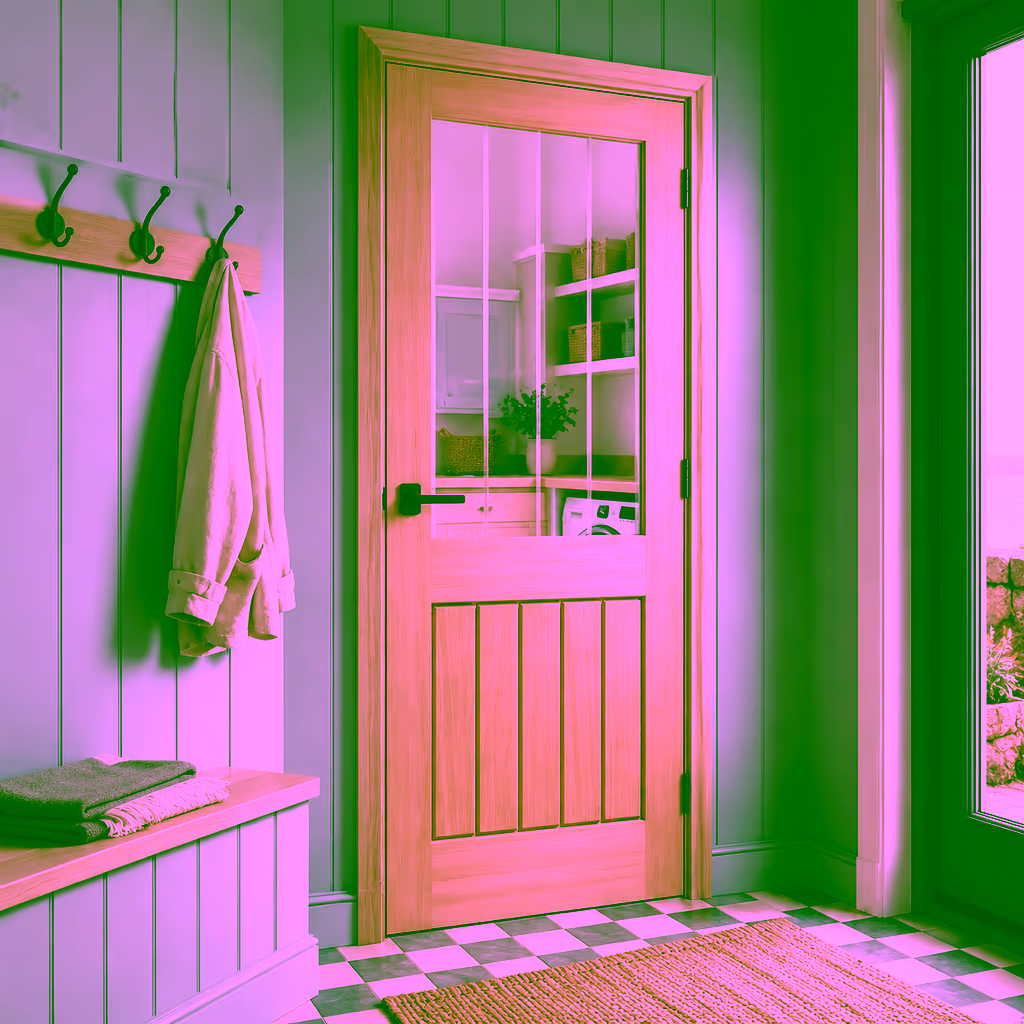 LPD Mexicano Oak Half Light Clear Glazed Unfinished FD30 Internal Fire Door lifestyle