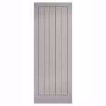 LPD Vertical 5P Grey Square Cut Grooved Textured Moulded Pre-Finished FD30 Internal Fire Door