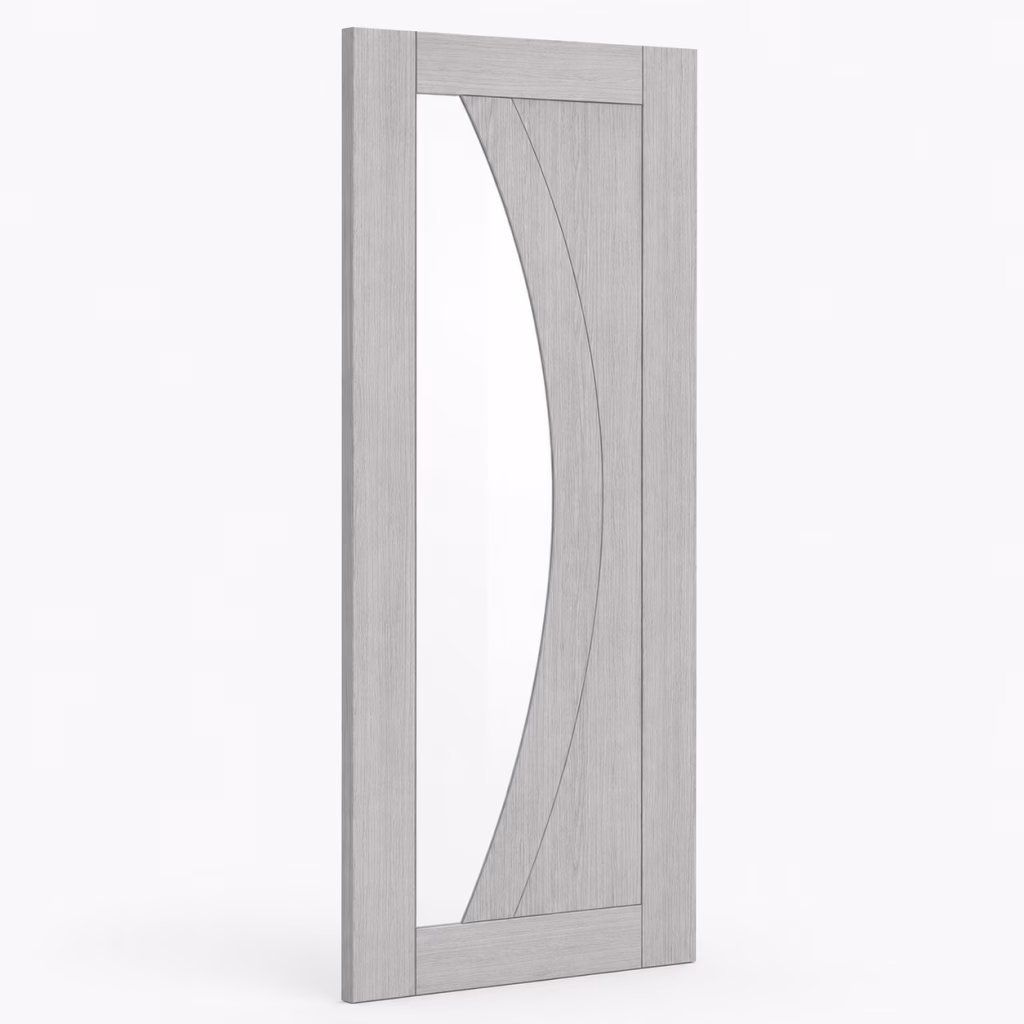 Deanta Ravello Light Grey Ash 1 Lite Clear Glazed Prefinished Internal Door 1