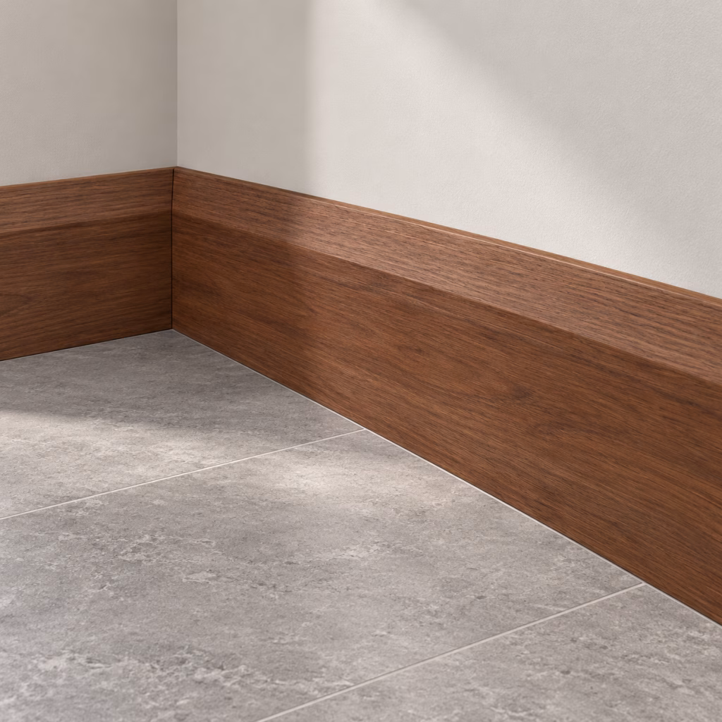 Deanta Half Splayed Prefinished Walnut Skirting Board