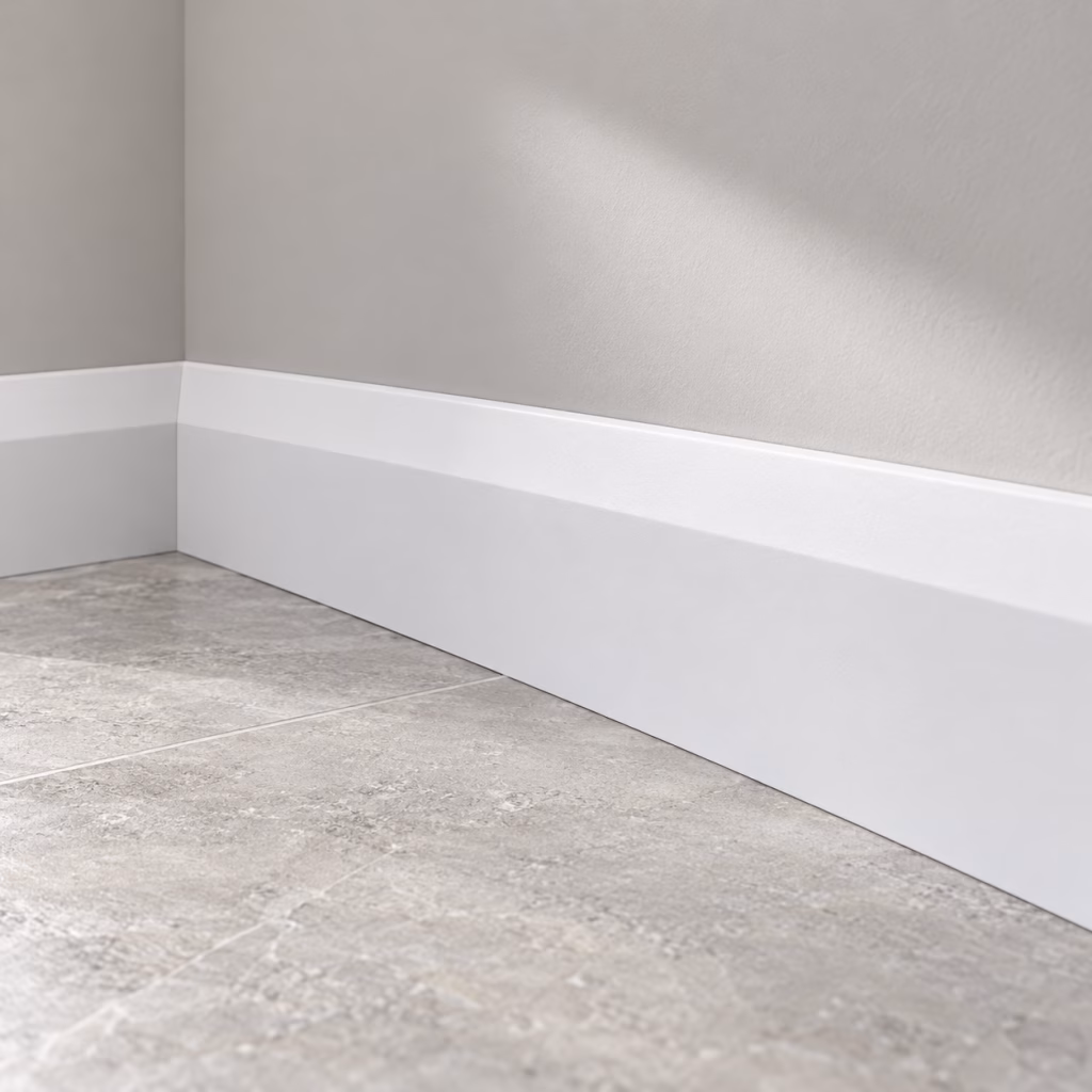 Deanta White Primed Half Splayed Skirting Board