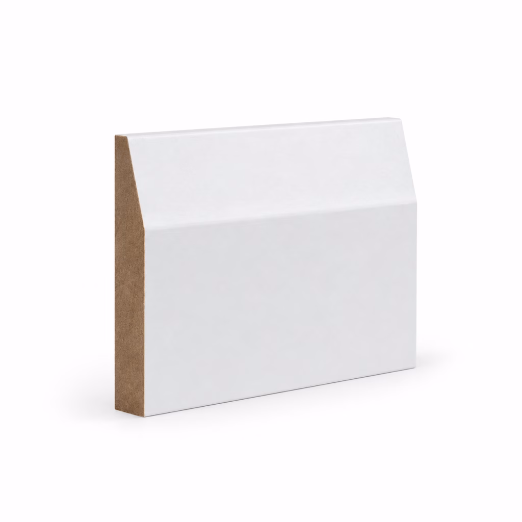 Deanta White Primed Half Splayed Skirting Board