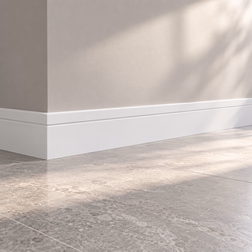 Deanta White Primed Shaker Skirting Board