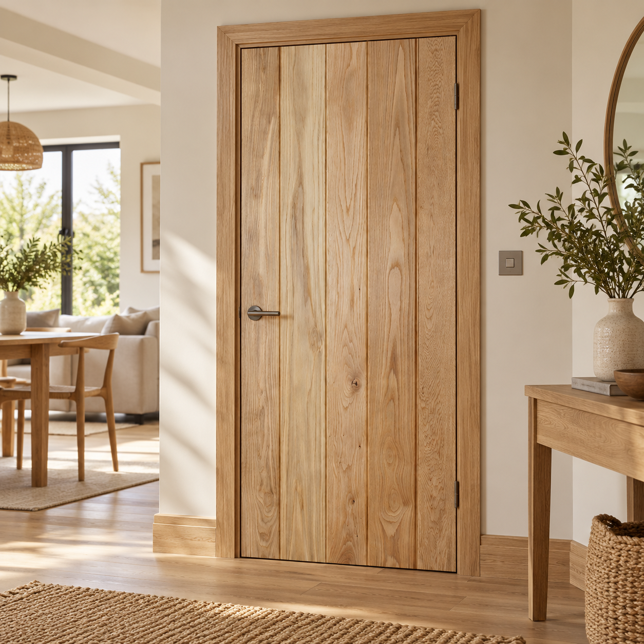 LPD Button Bead Ledged Unfinished White Oak Veneer Internal Door