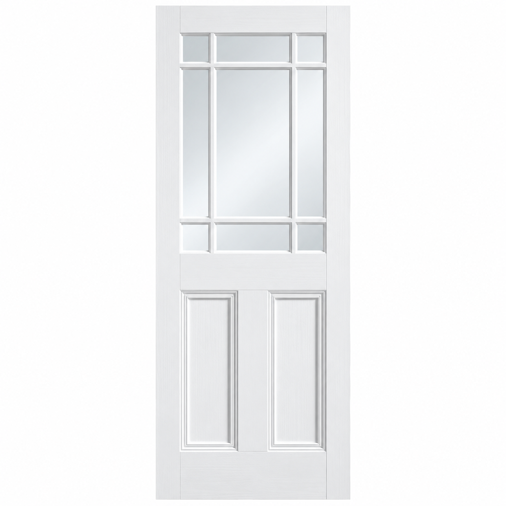 LPD Downham White Primed 9L Clear Glazed Internal Door