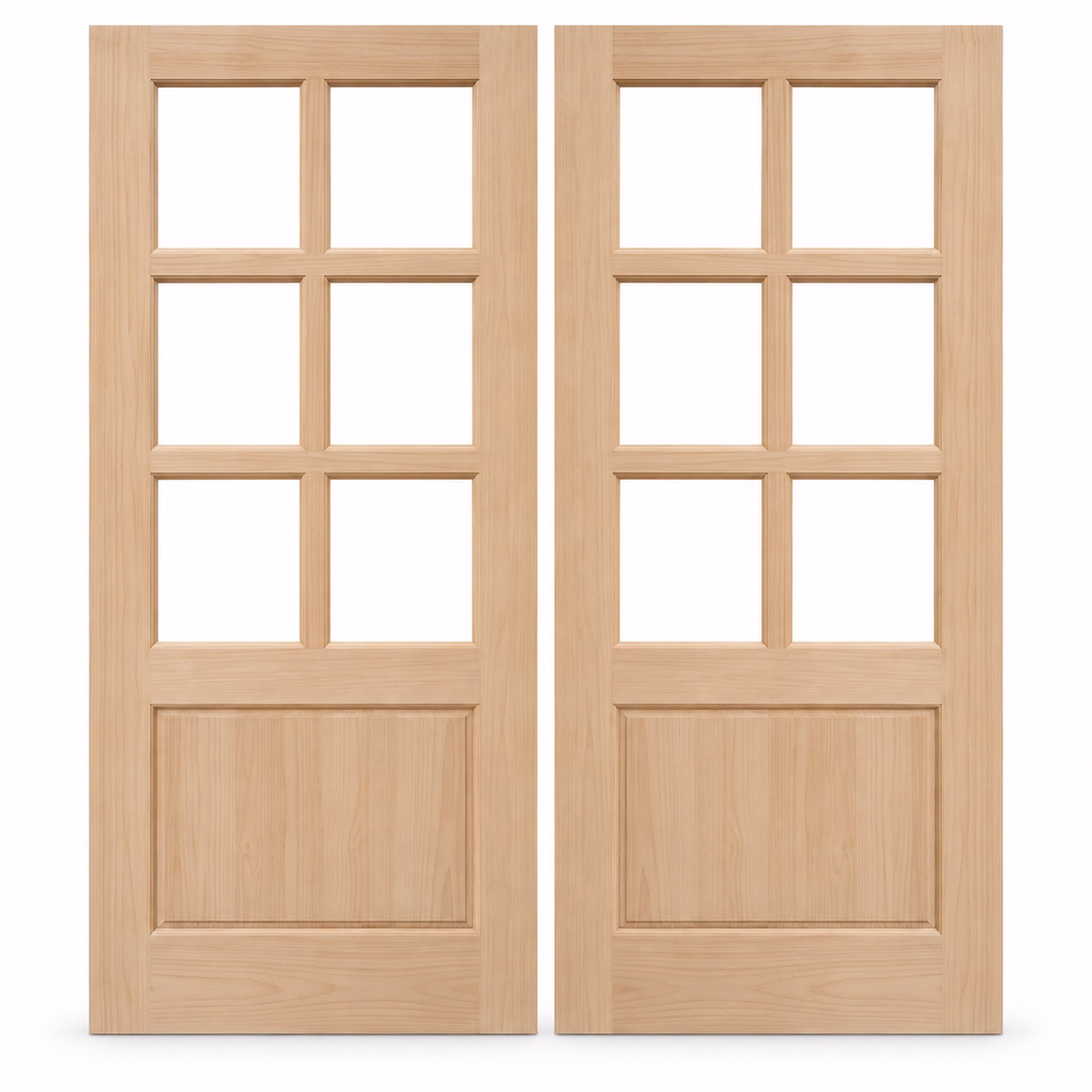 LPD GTP 2P Unglazed Unfinished Hemlock Veneer External Door Pair