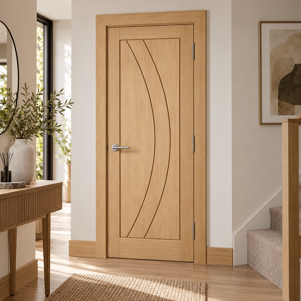 LPD Girona Grooved Pre-Finished Oak Veneer FD30 Fire Door