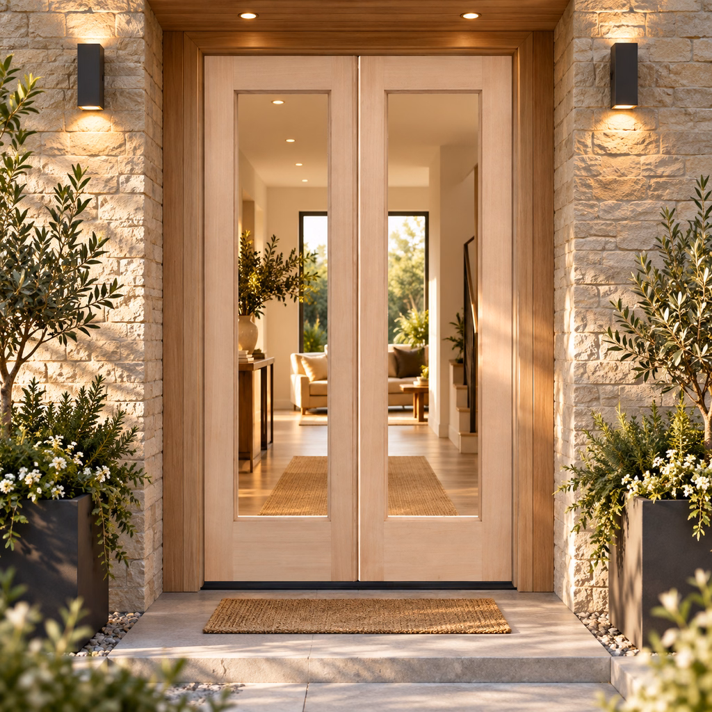 LPD Pattern 20 Unglazed Unfinished Hemlock Veneer External Door Pair