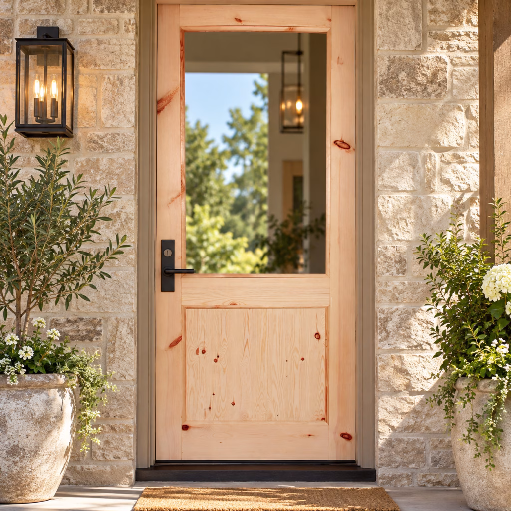 LPD Redwood 2XG Clear Glazed Unfinished External Door